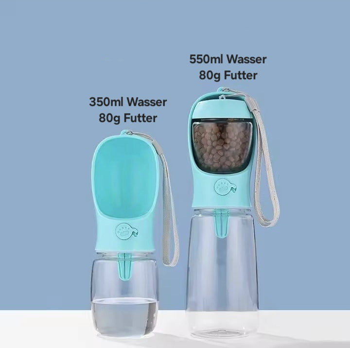 2 in 1 Futter- und Wasserflasche